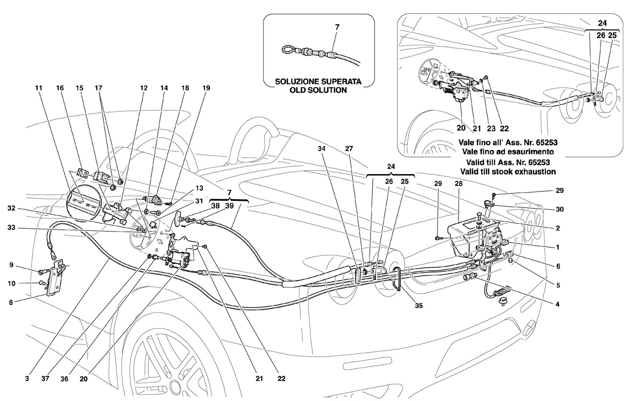 OPENING DEVICES FOR ENGINE BONNET AND GAS DOOR