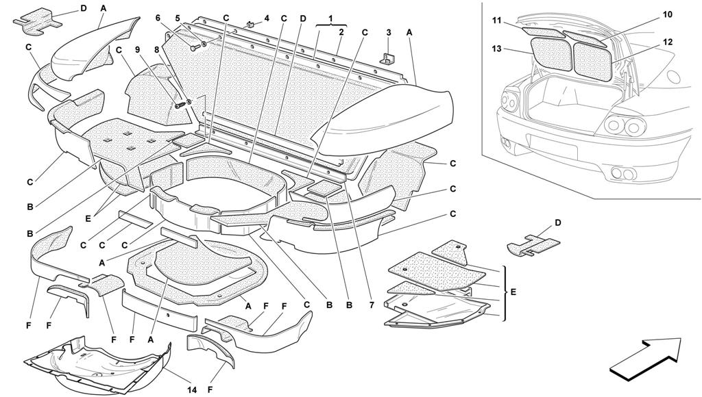 TRUNK HOOD INSULATIONS -NOT FOR 456 GTA