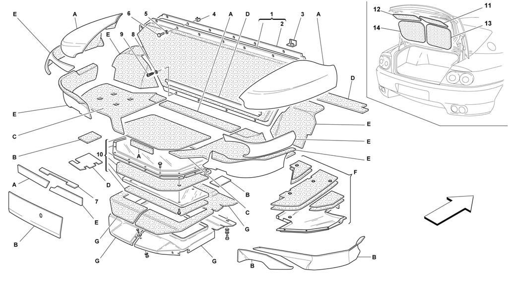TRUNK HOOD INSULATIONS -VALID FOR 456 GTA