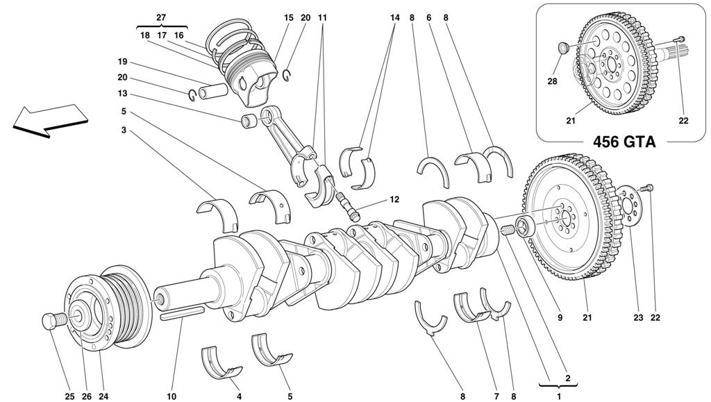 DRIVING SHAFT - CONNECTING RODS AND PISTONS