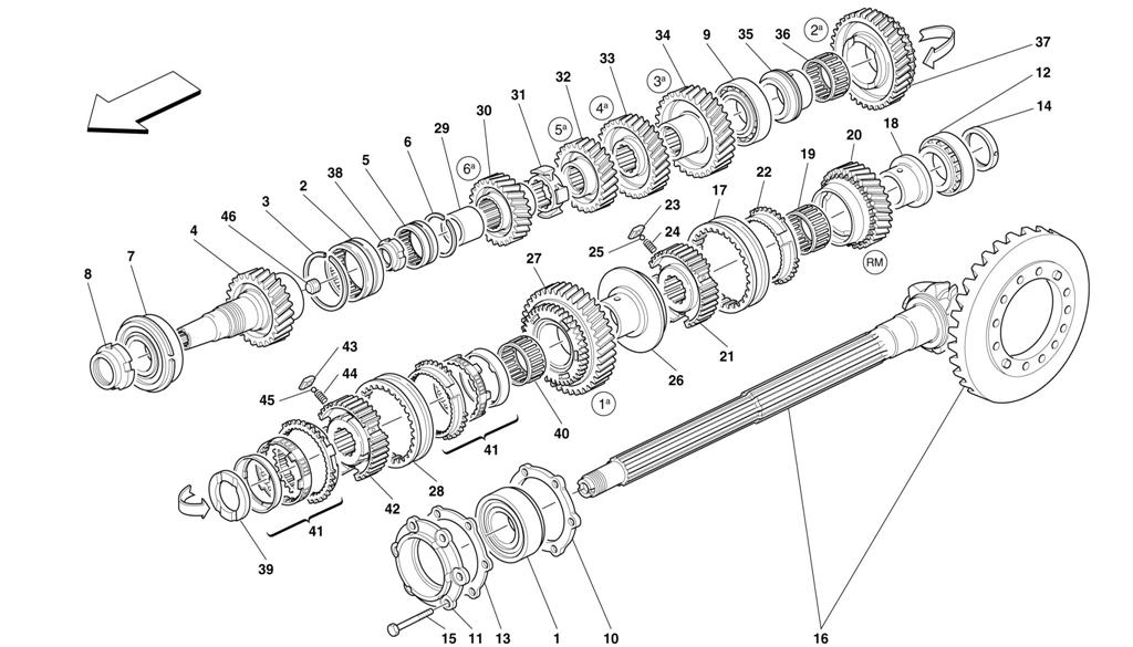 LAY SHAFT GEARS -NOT FOR 456 GTA