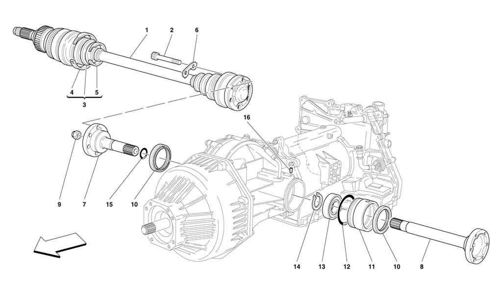 FLANGES AND AXLE SHAFT -VALID FOR 456 GTA