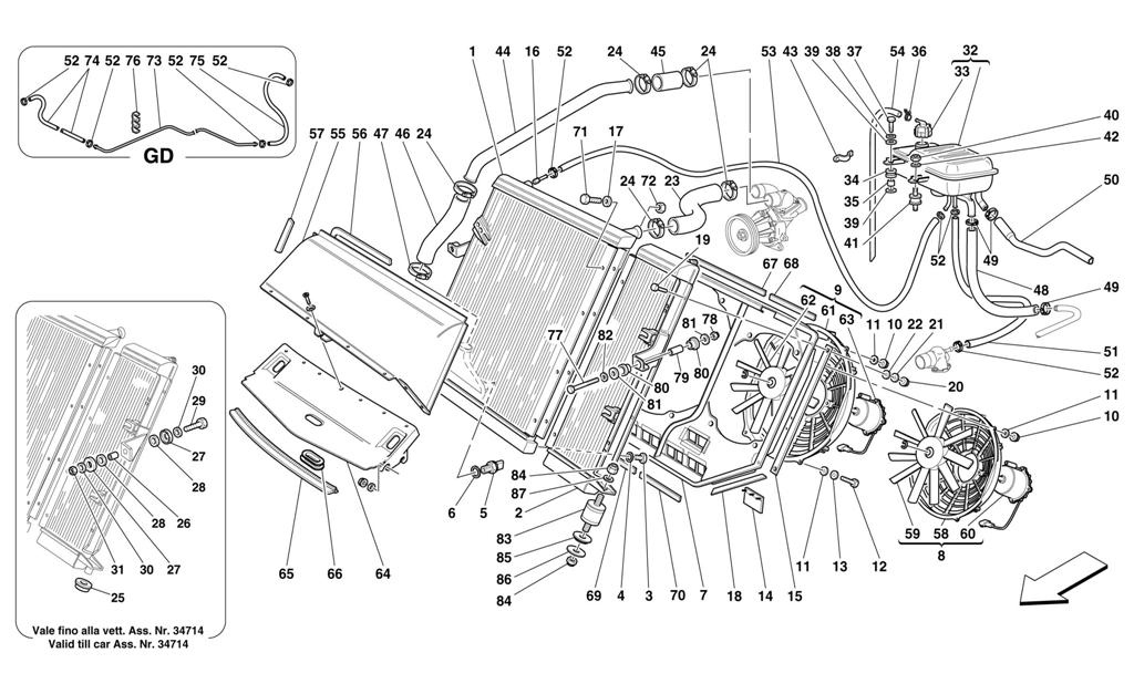 COOLING SYSTEM - RADIATOR AND NOURICE