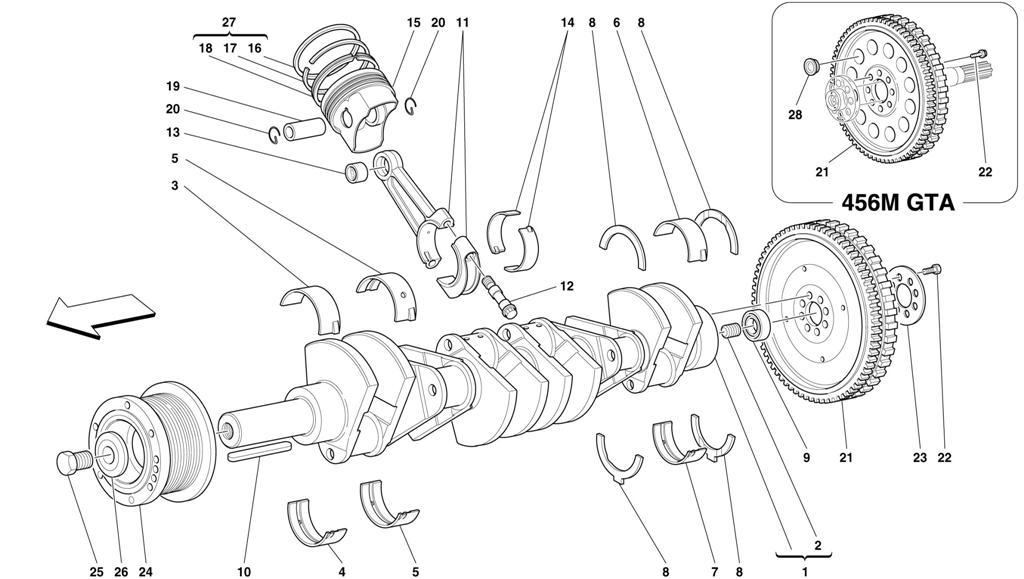 DRIVING SHAFT - CONNECTING RODS AND PISTONS