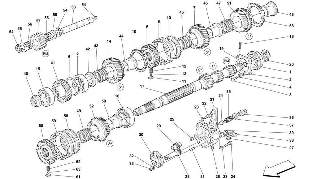 MAIN SHAFT GEARS AND GEARBOX OIL PUMP -NOT FOR 456M GTA