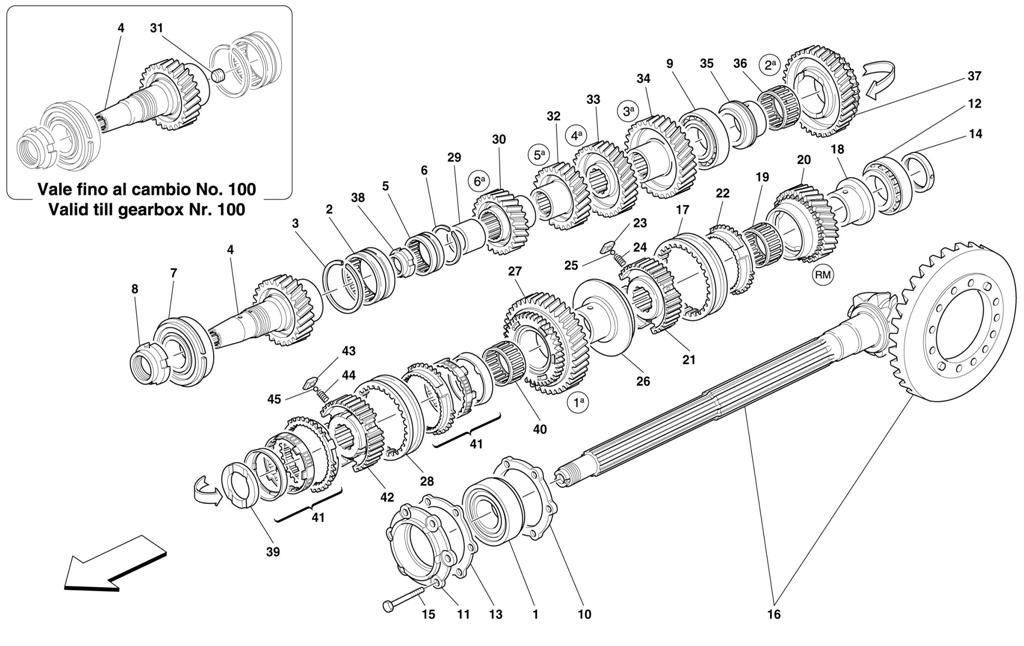 LAY SHAFT GEARS -NOT FOR 456M GTATABLE 37 - INSIDE GEARBOX CONTROLS -NOT FOR 456M GTA