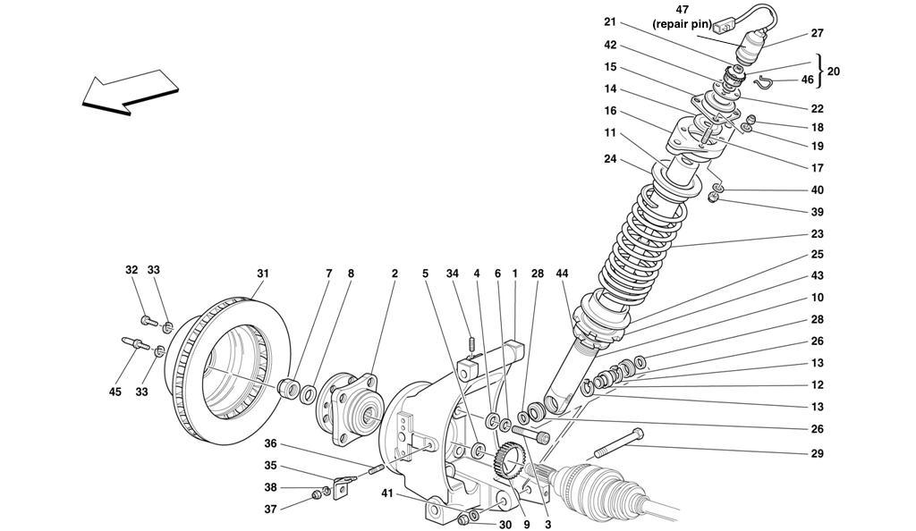 REAR SUSPENSION - SHOCK ABSORBER AND BRAKE DISC