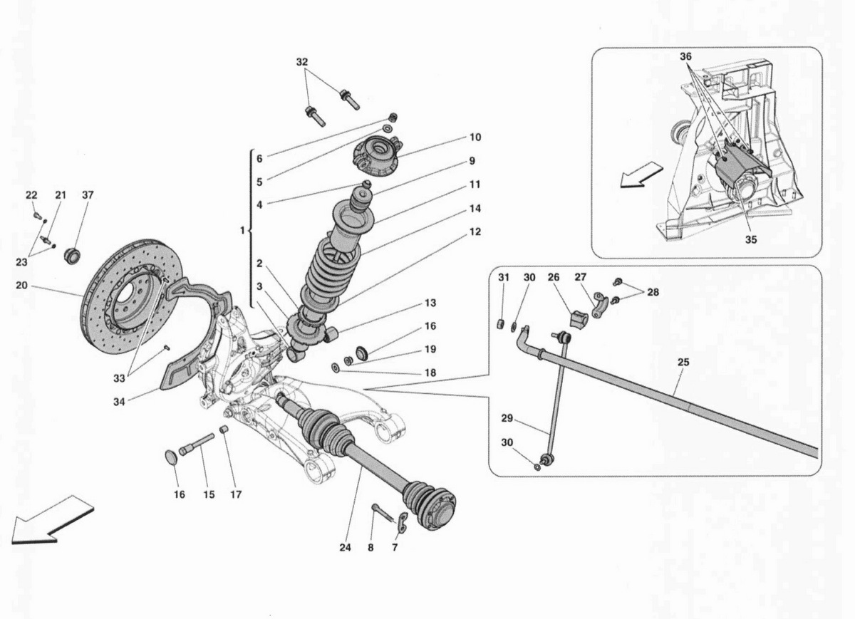 REAR SUSPENSION - SHOCK ABSORBER AND BRAKE DISC