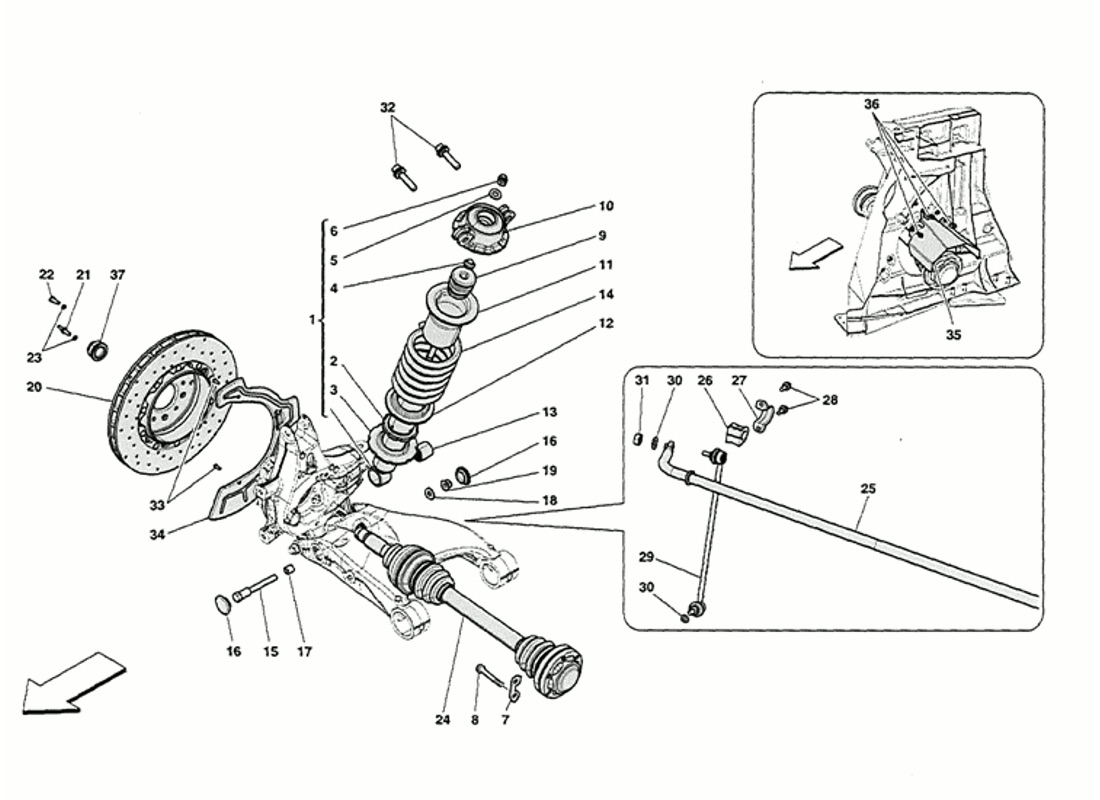 REAR SUSPENSION - SHOCK ABSORBER AND BRAKE DISC