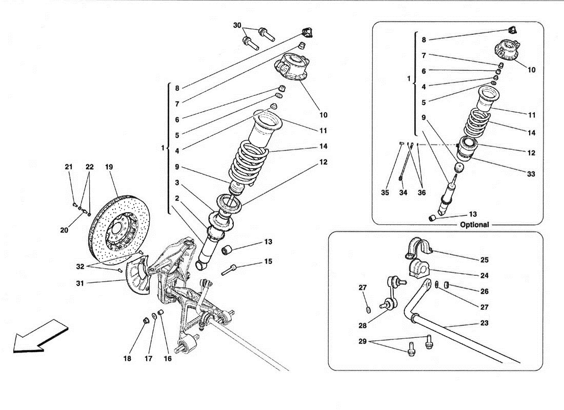 FRONT SUSPENSION - SHOCK ABSORBER AND BRAKE DISC