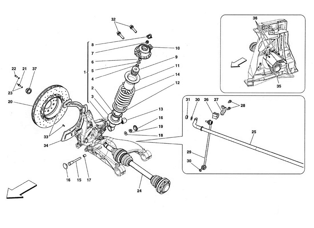 REAR SUSPENSION - SHOCK ABSORBER AND BRAKE DISC