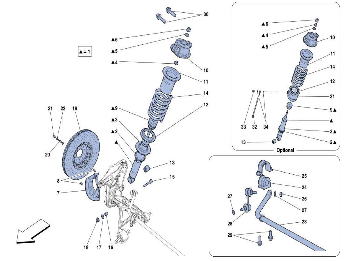 Ferrari 488 Gtb Front Suspension Shocks Absorber And Brake