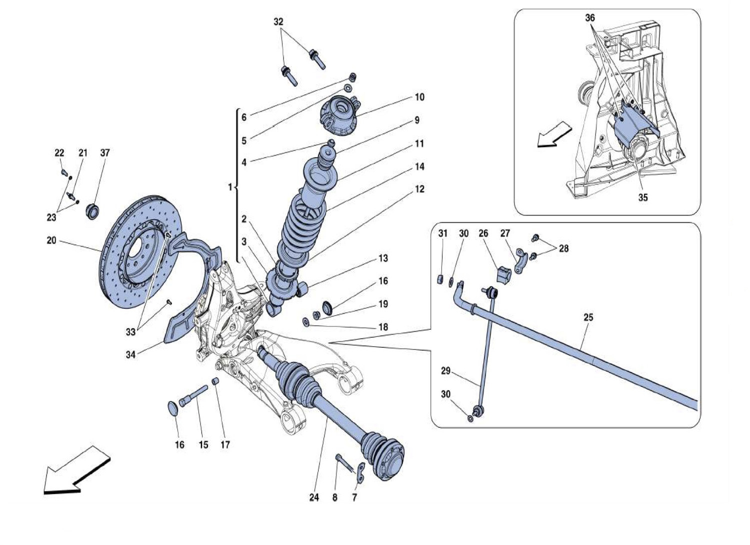 REAR SUSPENSION – SHOCKS ABSORBER AND BRAKE DISC