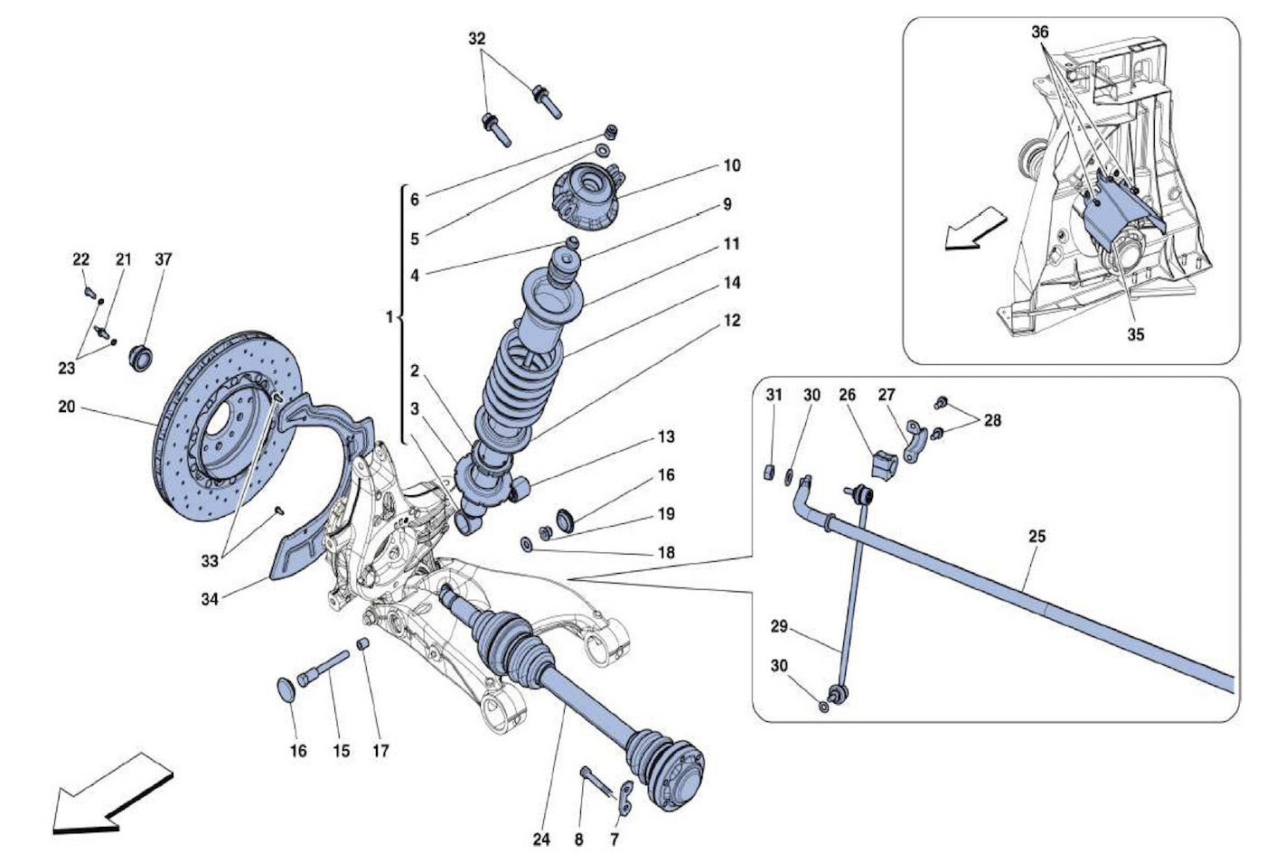 REAR SUSPENSION – SHOCKS ABSORBER AND BRAKE DISC