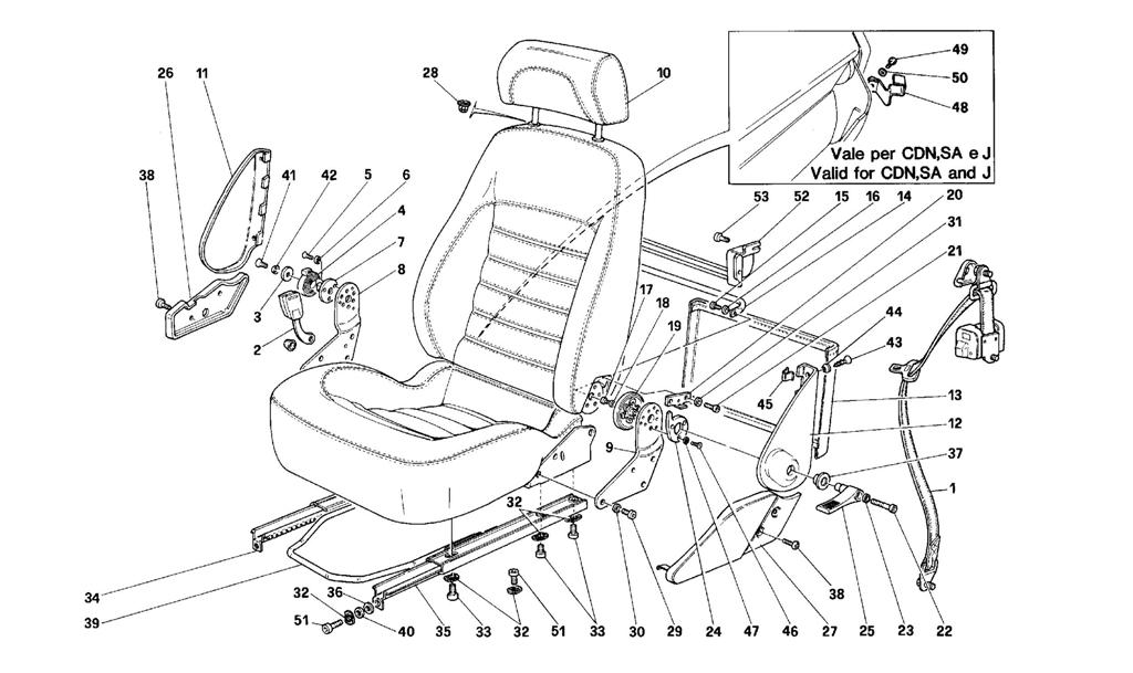 SEATS AND SAFETY BELTS -NOT FOR USA