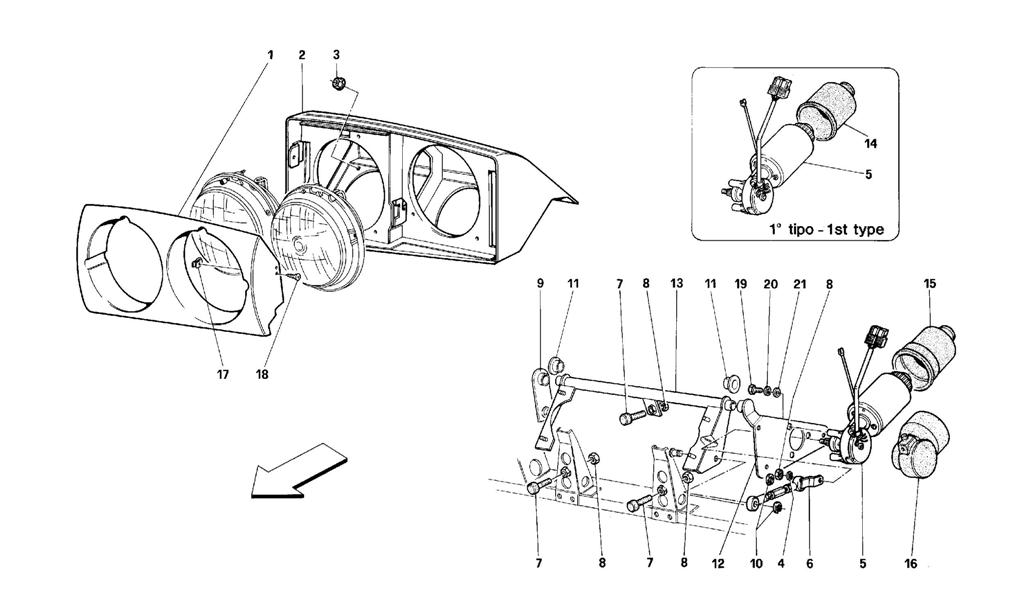 FRONT HEADLIGHT LIFTING DEVICE