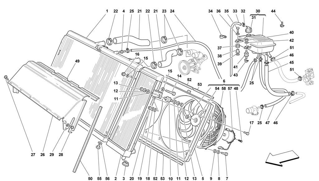 COOLING SYSTEM - RADIATOR AND NOURICE