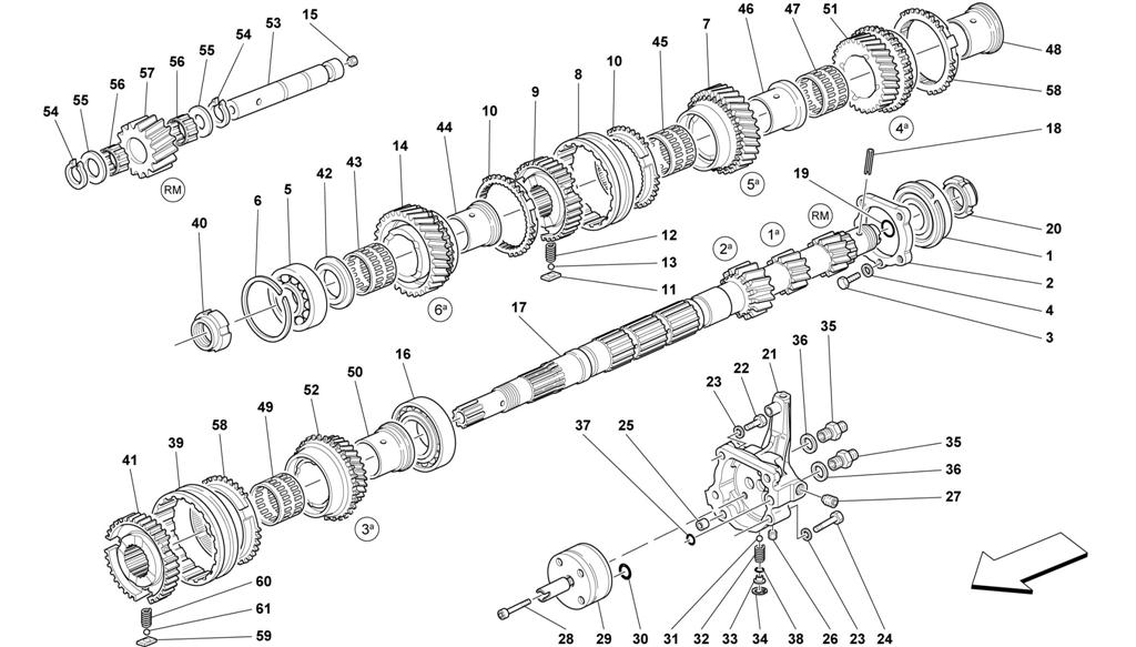 MAIN SHAFT GEARS AND CLUTCH OIL PUMP