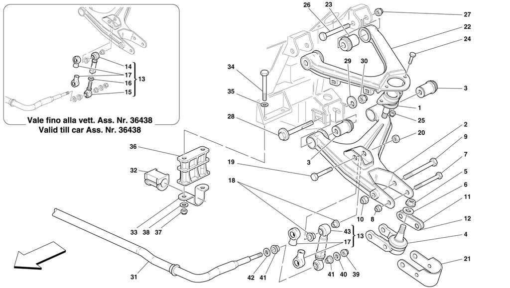 FRONT SUSPENSION - WISHBONES AND STABILIZER BAR