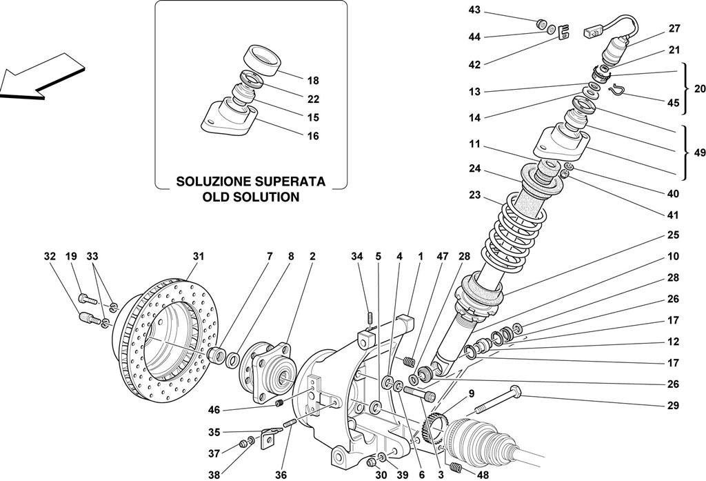REAR SUSPENSION - SHOCK ABSORBER AND BRAKE DISC