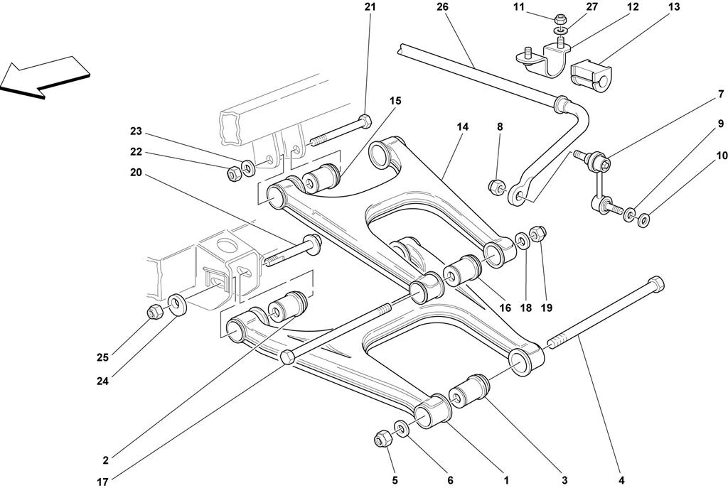 REAR SUSPENSION - WISHBONES AND STABILIZER BAR