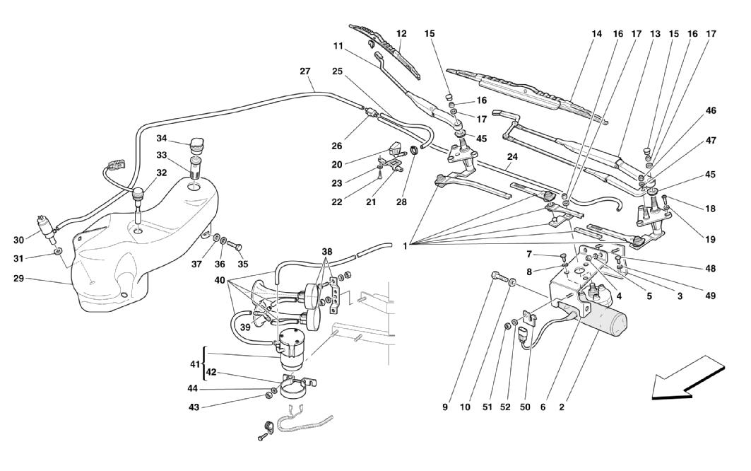 WINDSCREEN WIPER, WINDSCREEN WASHER AND HORNS