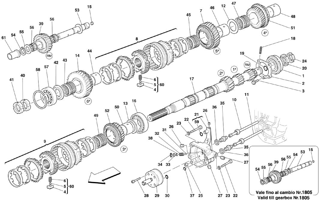 MAIN SHAFT GEARS AND CLUTCH OIL PUMP
