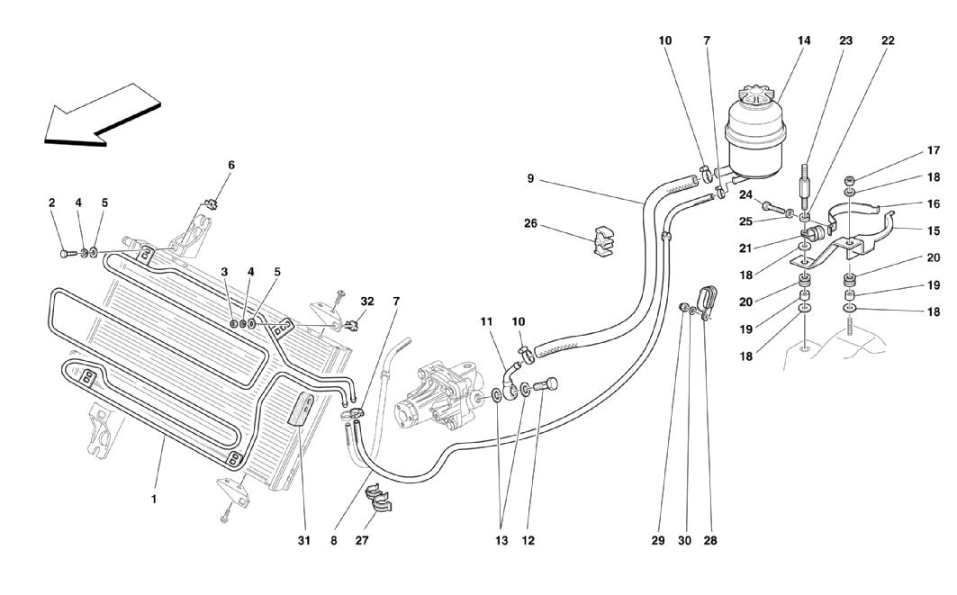 OIL TANK FOR SERVOSTEERING AND SERPENTINE