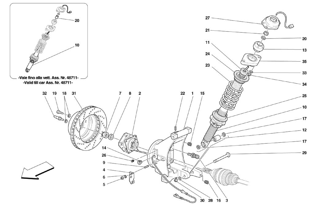 REAR SUSPENSION - SHOCK ABSORBER AND BRAKE DISC