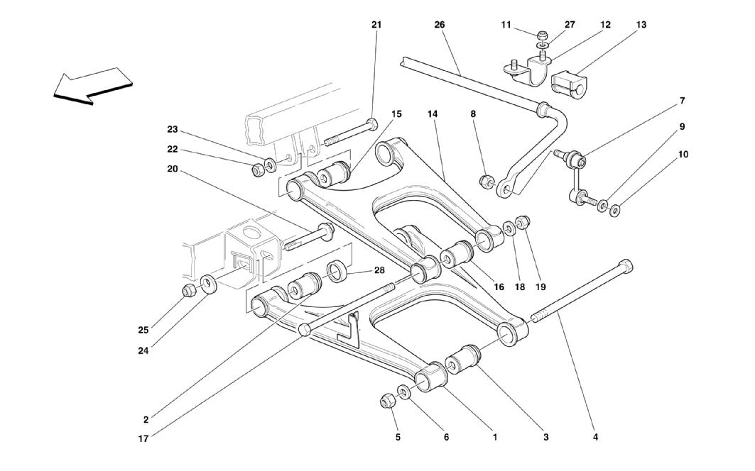 REAR SUSPENSION - WISHBONES AND STABILIZER BAR