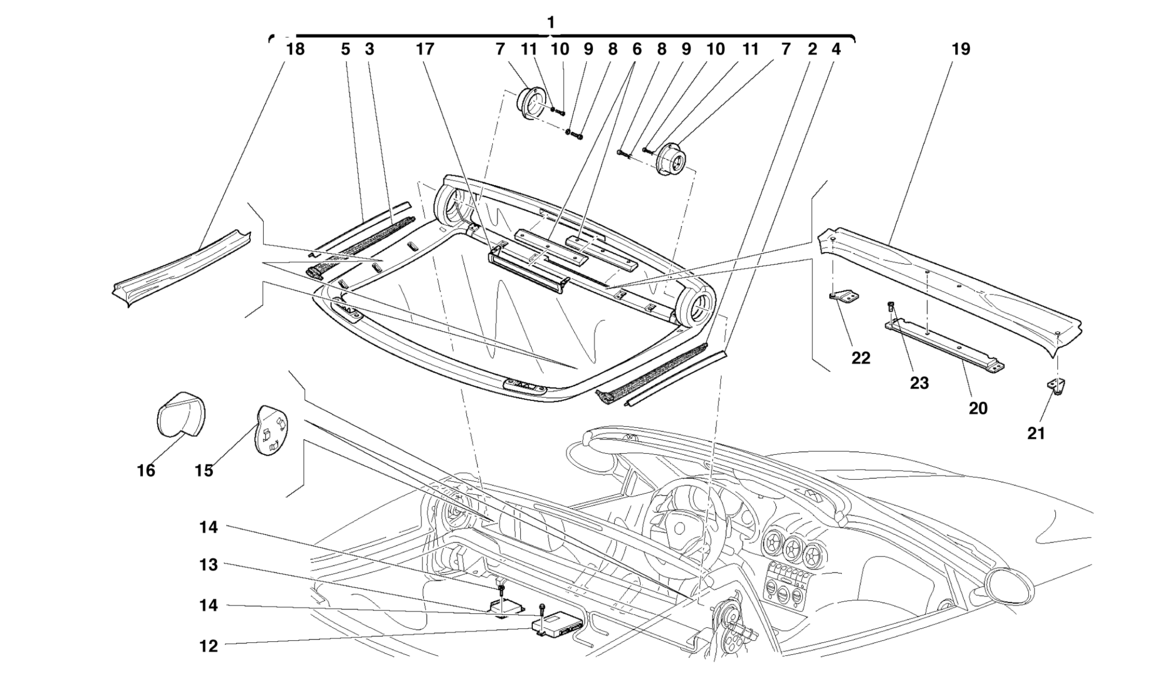 SUN ROOF ASSEMBLY AND CONTROL STATIONS