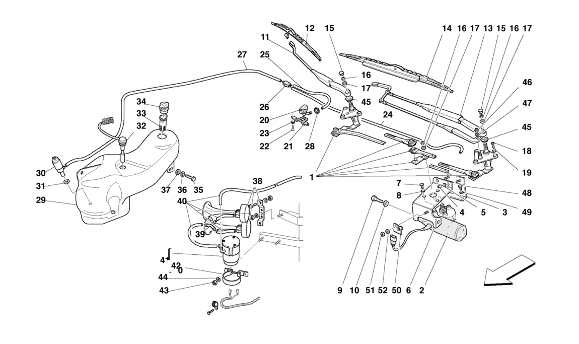 WINDSCREEN WIPER, WINDSCREEN WASHER AND HORNS