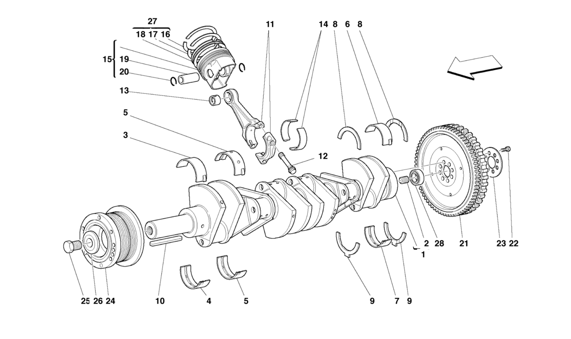DRIVING SHAFT - CONNECTING RODS AND PISTONS
