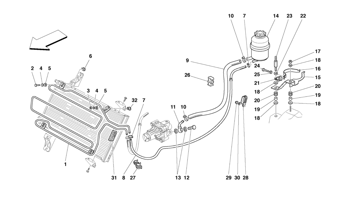 OIL TANK FOR SERVOSTEERING AND SERPENTINE