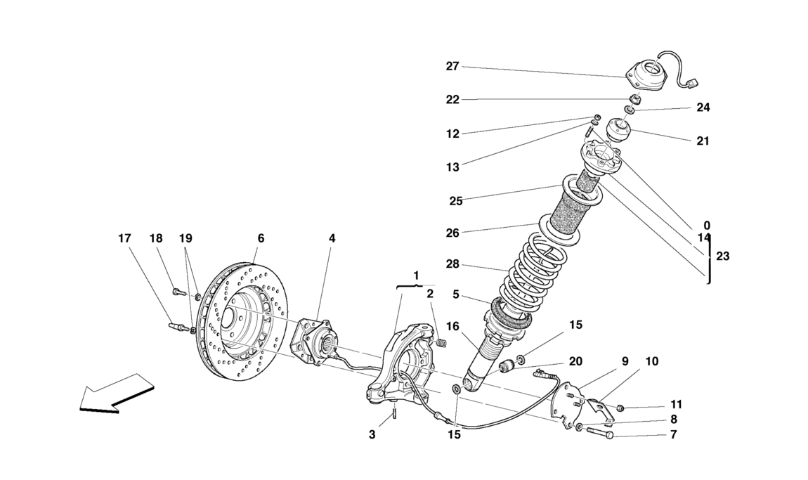FRONT SUSPENSION - SHOCK ABSORBER AND BRAKE DISC