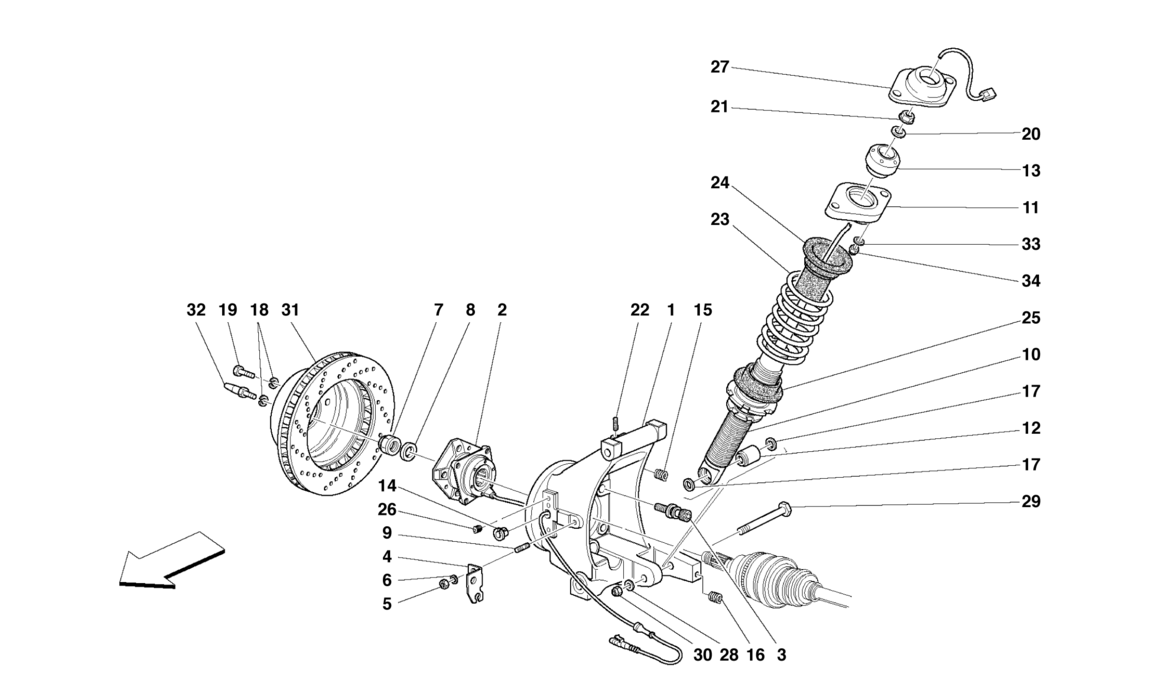 REAR SUSPENSION - SHOCK ABSORBER AND BRAKE DISC