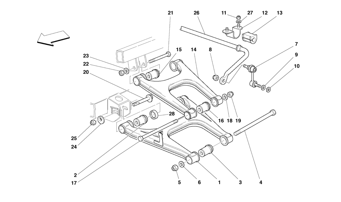 REAR SUSPENSION - WISHBONES AND STABILIZER BAR