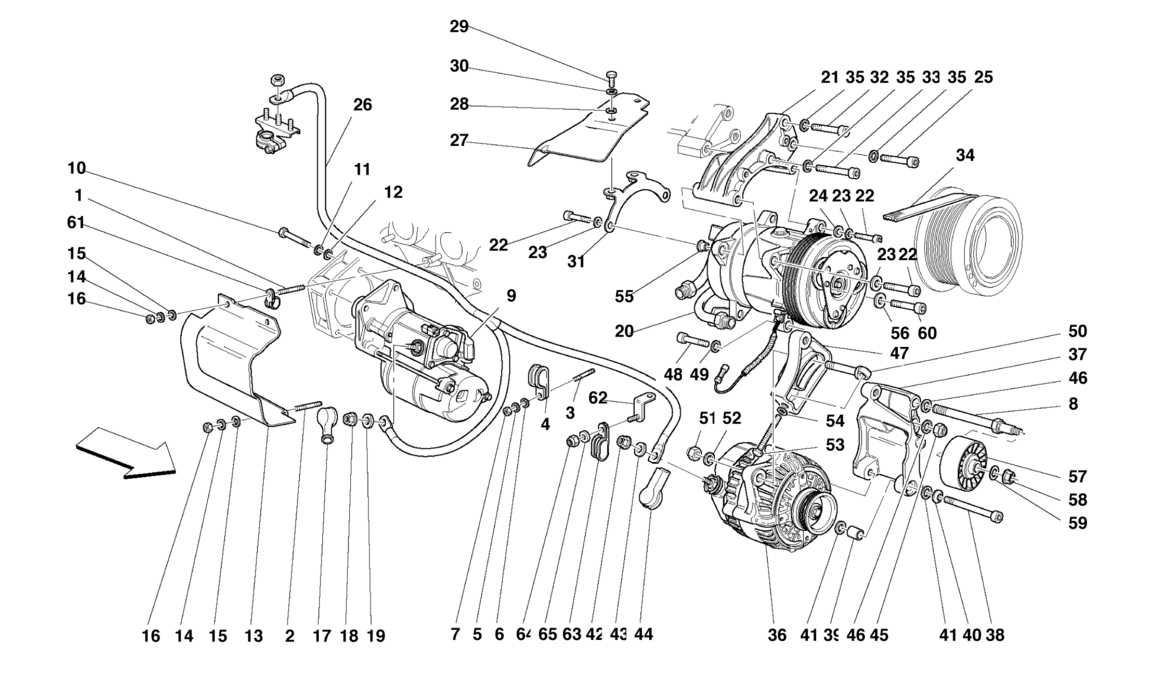 ALTERNATOR - STARTING MOTOR - AIR CONDITIONING COMPRESSOR