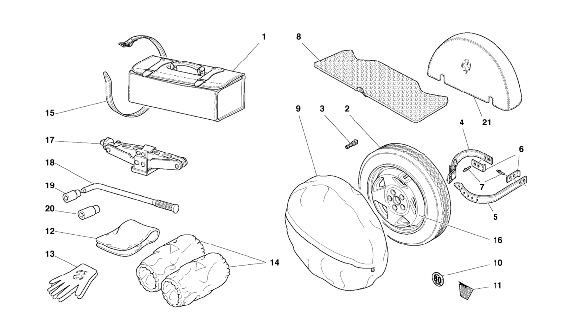 SPARE WHEEL AND ACCESSORIES