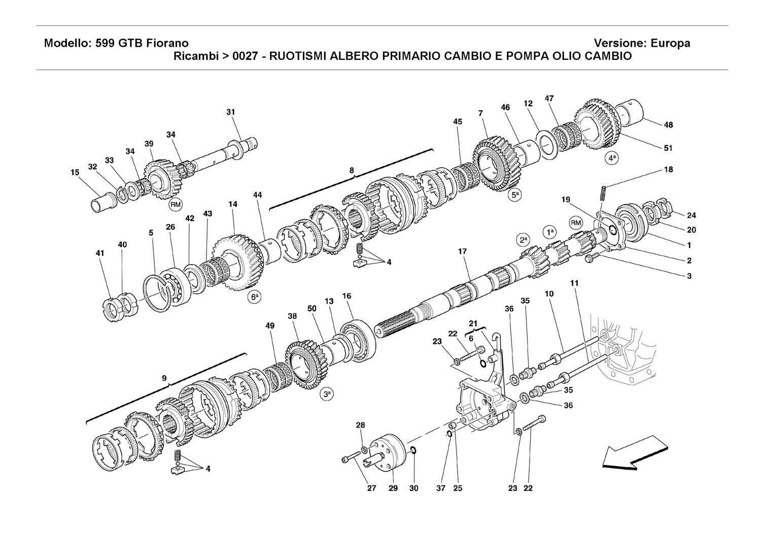 MAIN SHAFT GEARS AND CLUTCH OIL PUMP