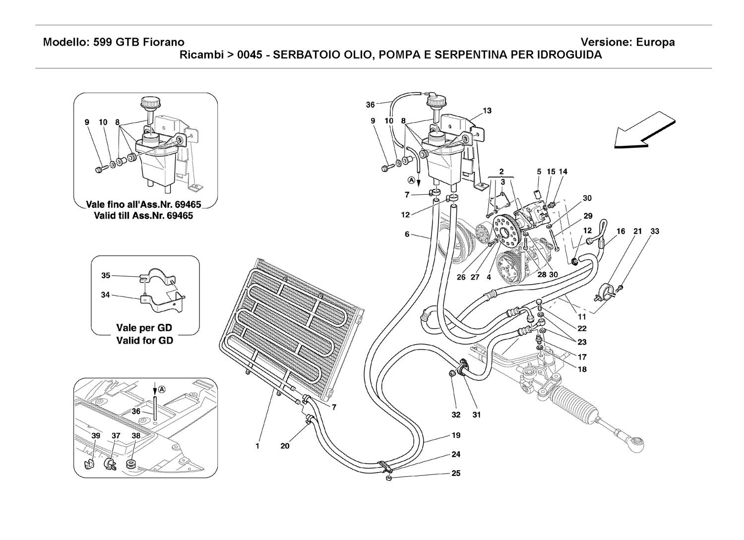 OIL TANK, PUMP AND SERPENTINE FOR SERVOSTEERING