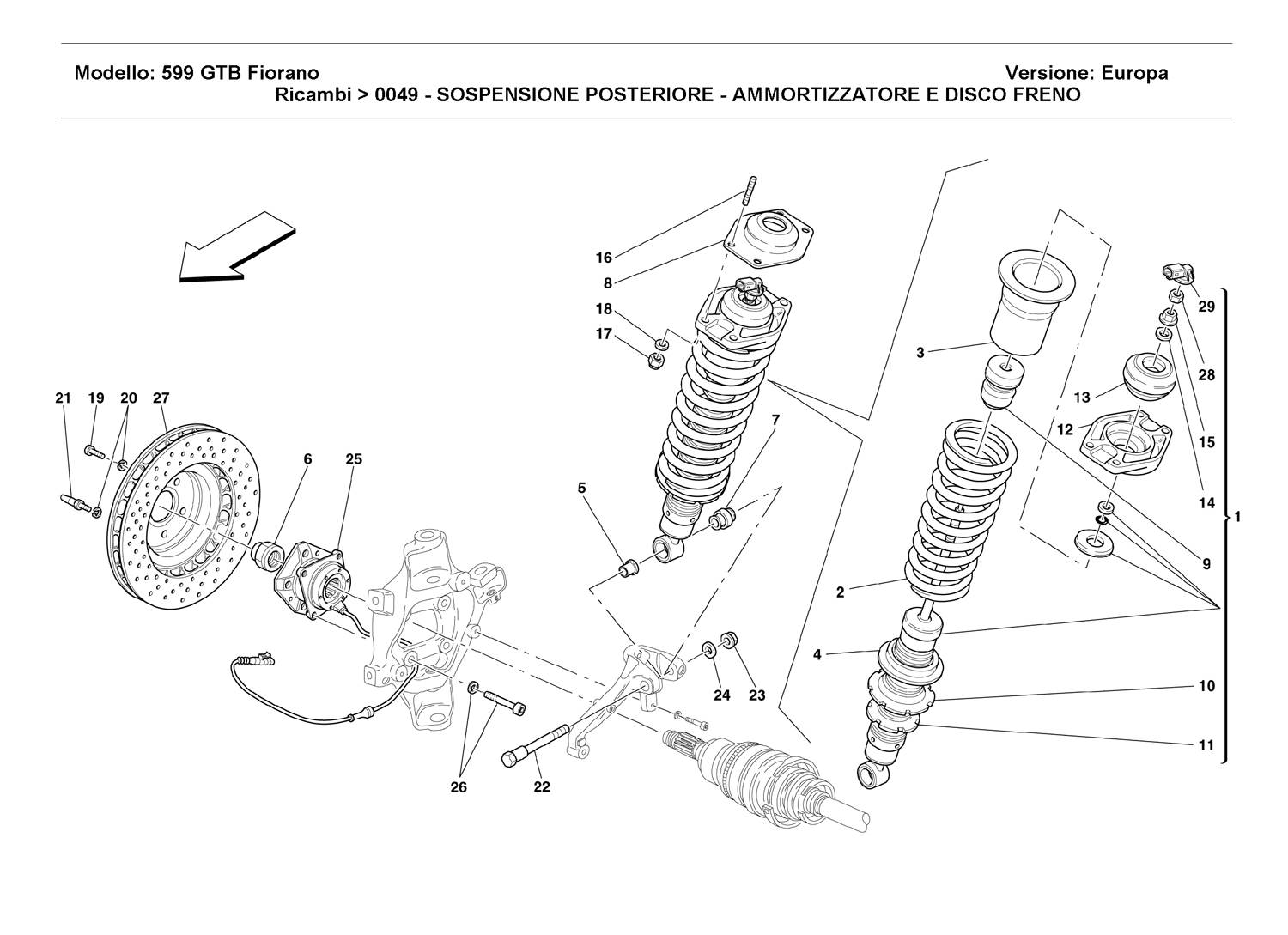 REAR SUSPENSION - SHOCK ABSORBER AND BRAKE DISC