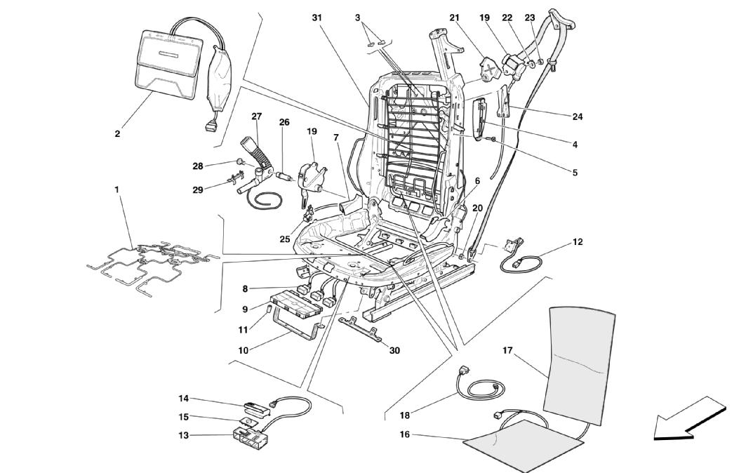 ELECTRICAL FRONT SEAT - SAFETY BELTS AND DEVICES