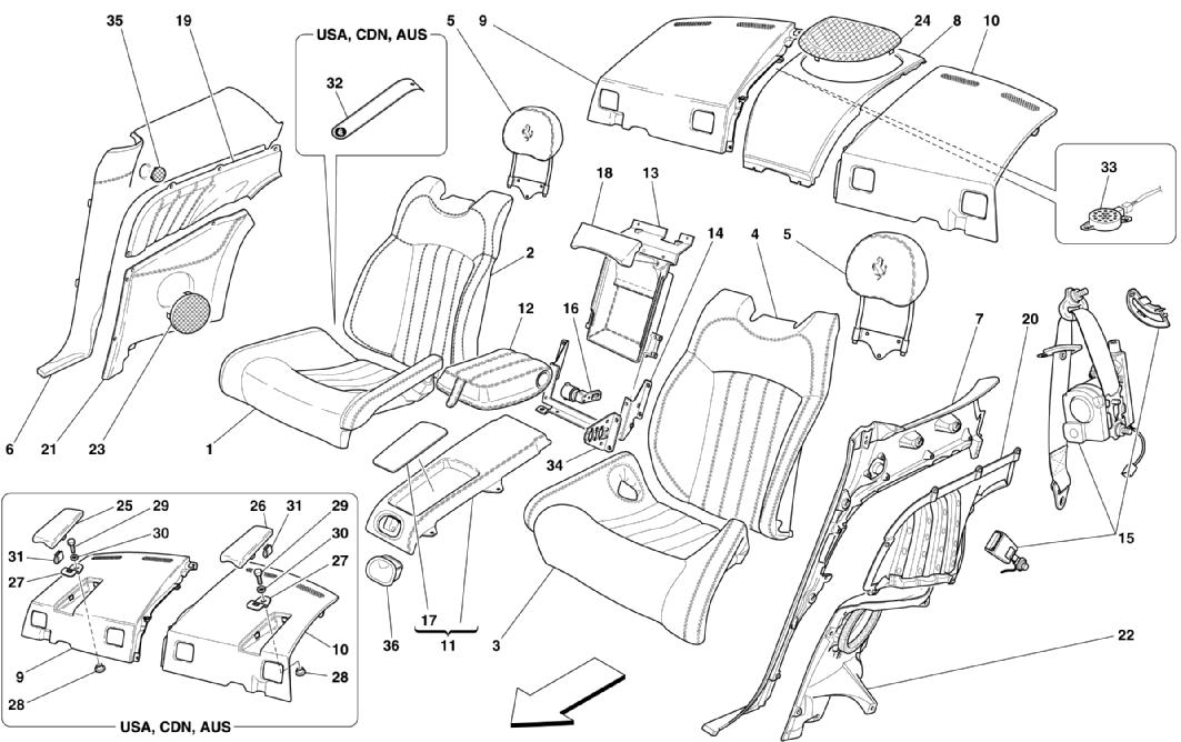 REAR SEAT - SAFETY BELTS
