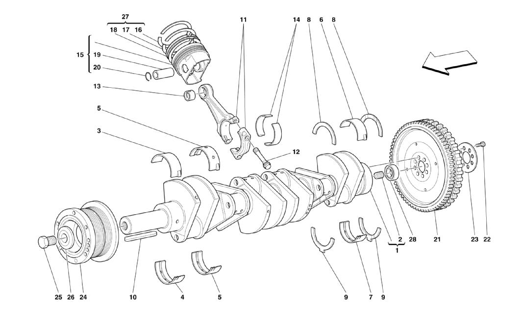 DRIVING SHAFT - CONNECTING RODS AND PISTONS