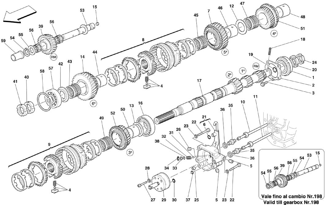 MAIN SHAFT GEARS AND CLUTCH OIL PUMP