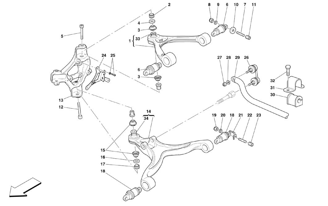 FRONT SUSPENSION - WISHBONES AND STABILIZER BAR
