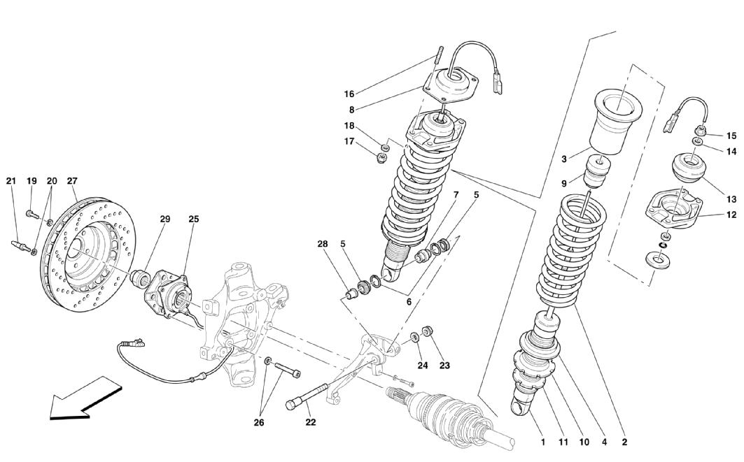 REAR SUSPENSION - SHOCK ABSORBER AND BRAKE DISC