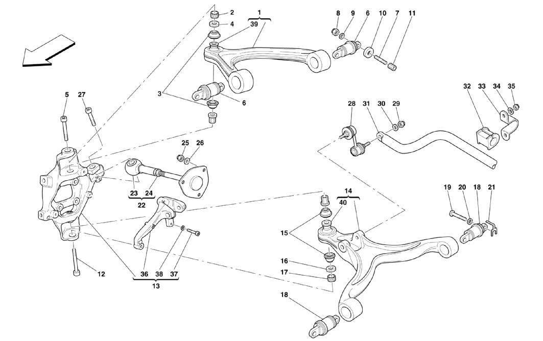 REAR SUSPENSION - WISHBONES AND STABILIZER BAR