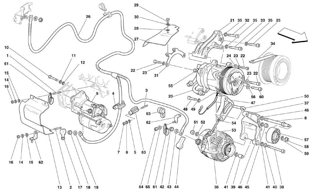 ALTERNATOR - STARTING MOTOR - AIR CONDITIONING COMPRESSOR